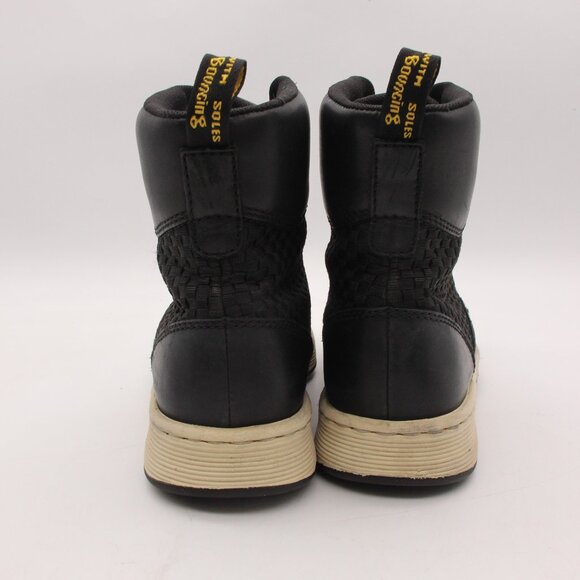 Doc Dr Martens Rigal 8 Eye Black Leather Men's 6 Women's 7 Combat Boots AW004 - Picture 5 of 9